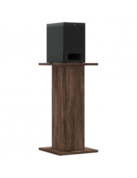 Supporti Altoparlanti 2 pz Marrone 30x30x60cm Legno Multistrato
