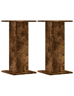 Supporti Altoparlanti 2 pz Rovere 30x30x40 cm Legno Multistrato 2