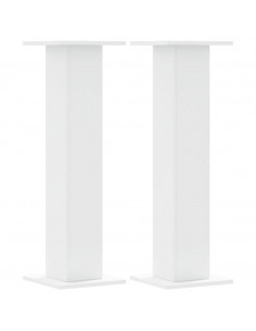 Supporti Altoparlanti 2 pz Bianchi 30x30x95cm Legno Multistrato 2