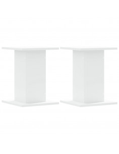 Supporti Altoparlanti 2 pz Bianchi 30x30x40cm Legno Multistrato 2