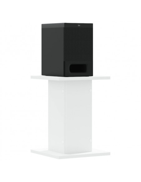 Supporti Altoparlanti 2 pz Bianchi 30x30x40cm Legno Multistrato