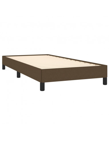Giroletto a Molle con Materasso Marrone Scuro 90x200 cm Tessuto