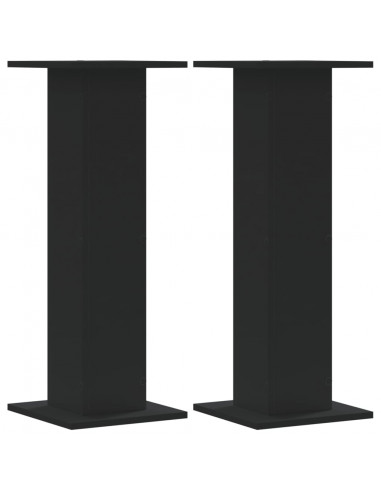 Supporti Altoparlanti 2 pz Neri 30x30x80cm in Legno Multistrato