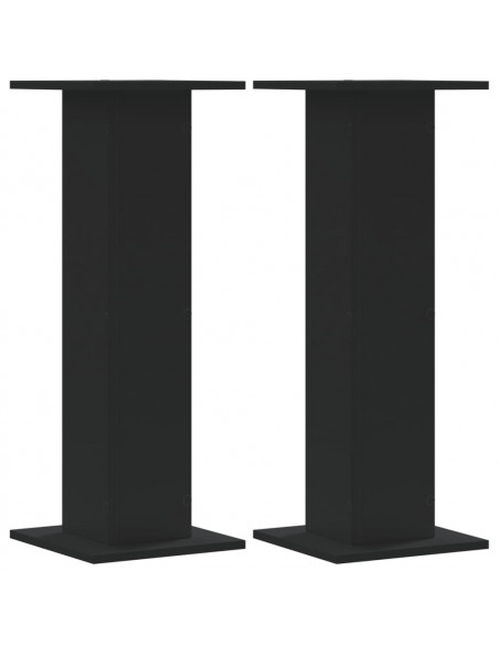 Supporti Altoparlanti 2 pz Neri 30x30x80cm in Legno Multistrato