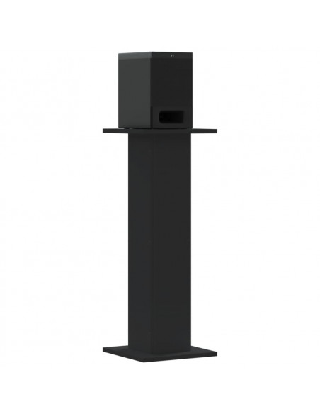Supporti Altoparlanti 2 pz Neri 30x30x80cm in Legno Multistrato