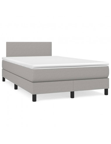 Giroletto a Molle con Materasso Grigio Chiaro 120x200cm Tessuto