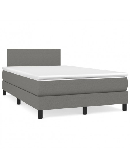 Giroletto a Molle con Materasso Grigio Scuro 120x200 cm Tessuto