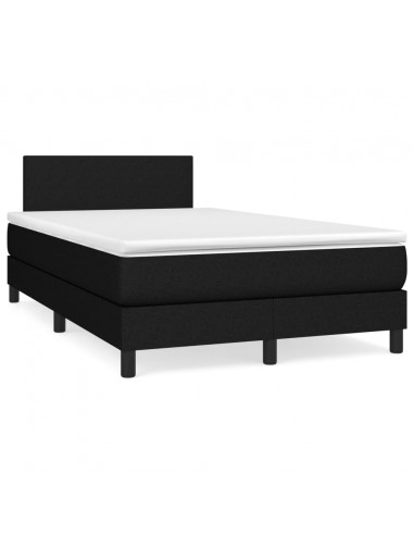 Giroletto a Molle con Materasso Nero 120x200 cm in Tessuto