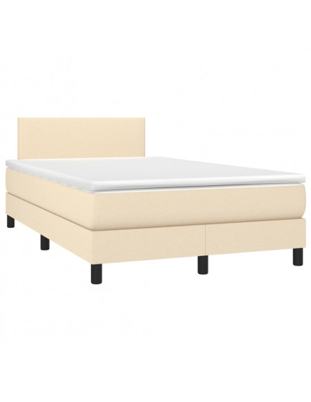 Giroletto a Molle con Materasso Crema 120x200 cm in Tessuto