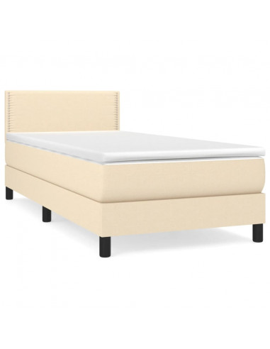 Giroletto a Molle con Materasso Crema 100x200 cm in Tessuto