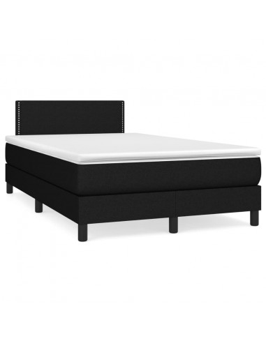 Giroletto a Molle con Materasso Nero 120x200 cm in Tessuto