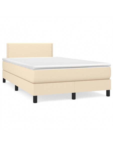 Giroletto a Molle con Materasso Crema 120x200 cm in Tessuto