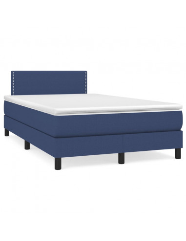 Giroletto a Molle con Materasso Blu 120x200 cm in Tessuto