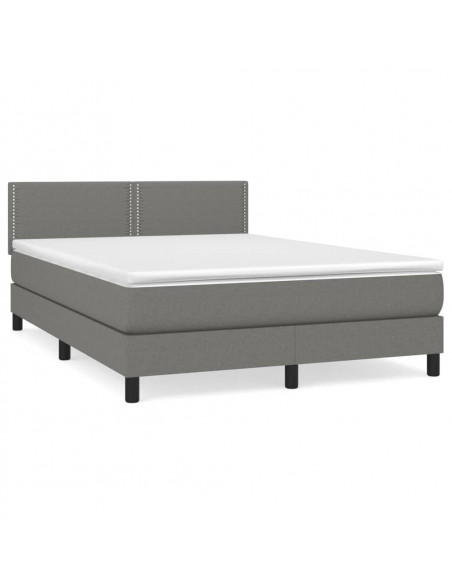 Giroletto a Molle con Materasso Grigio Scuro 140x190 cm Tessuto
