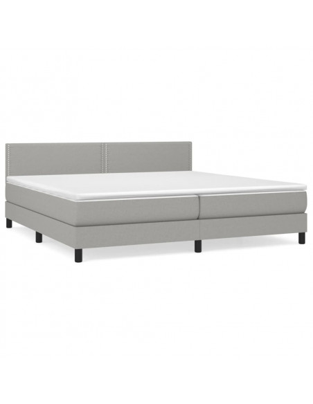 Giroletto a Molle con Materasso Grigio Chiaro 200x200cm Tessuto