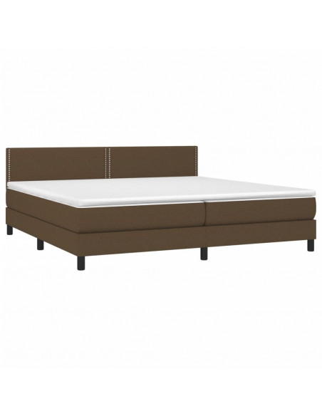 Giroletto a Molle con Materasso Marrone Scuro 200x200cm Tessuto