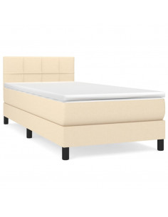 Giroletto a Molle con Materasso Crema 90x190 cm in Tessuto 2