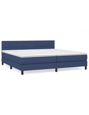 Giroletto a Molle con Materasso Blu 200x200 cm in Tessuto