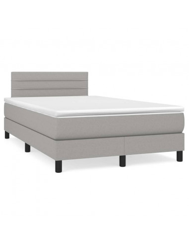 Giroletto a Molle con Materasso Grigio Chiaro 120x200cm Tessuto