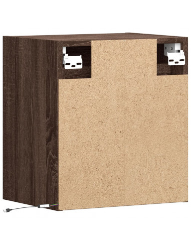 Mobili TV a Parete con Luci LED 2pz Rovere Marrone 41x31x45 cm