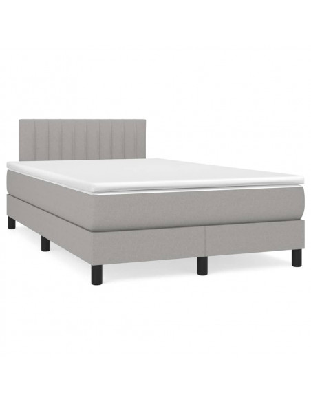 Giroletto a Molle con Materasso Grigio Chiaro 120x200cm Tessuto