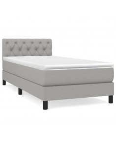 Giroletto a Molle con Materasso Grigio Chiaro 80x200 cm Tessuto 2