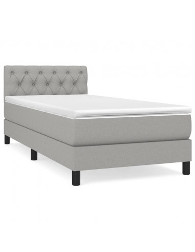 Giroletto a Molle con Materasso Grigio Chiaro 80x200 cm Tessuto