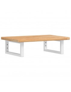 Ripiano a Parete per Lavabo in Acciaio e Massello di Rovere 2