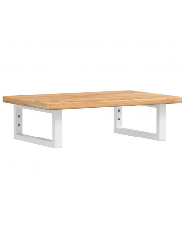 Ripiano a Parete per Lavabo in Acciaio e Massello di Rovere