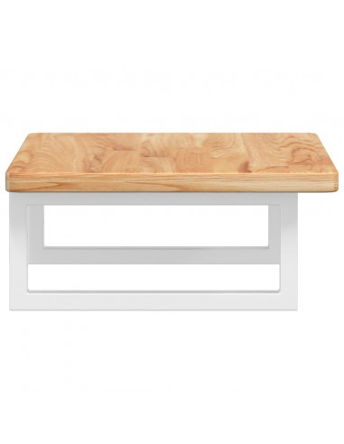 Ripiano a Parete per Lavabo in Acciaio e Massello di Rovere