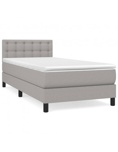 Giroletto a Molle con Materasso Grigio Chiaro 80x200 cm Tessuto