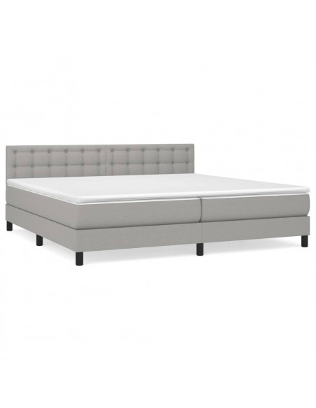 Giroletto a Molle con Materasso Grigio Chiaro 200x200cm Tessuto