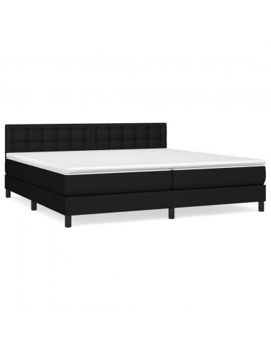 Giroletto a Molle con Materasso Nero 200x200 cm in Tessuto