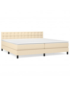 Giroletto a Molle con Materasso Crema 200x200 cm in Tessuto 2