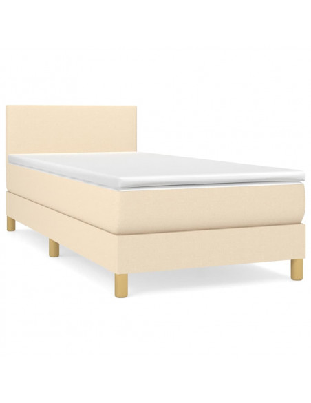 Giroletto a Molle con Materasso Crema 100x200 cm in Tessuto