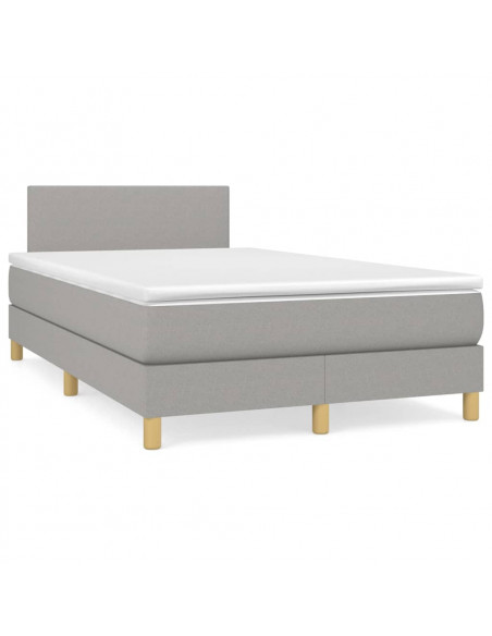 Giroletto a Molle con Materasso Grigio Chiaro 120x200cm Tessuto