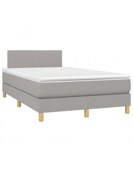 Giroletto a Molle con Materasso Grigio Chiaro 120x200cm Tessuto