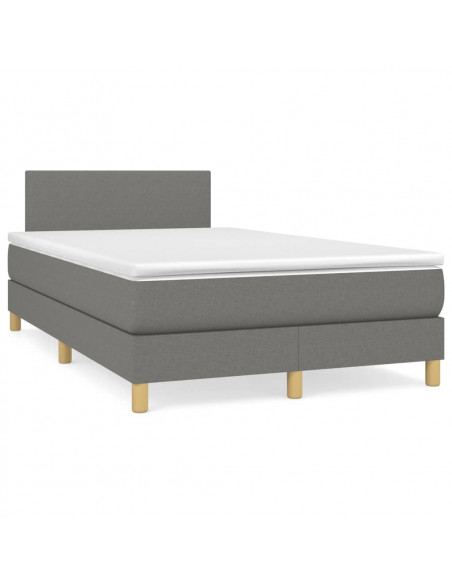 Giroletto a Molle con Materasso Grigio Scuro 120x200 cm Tessuto