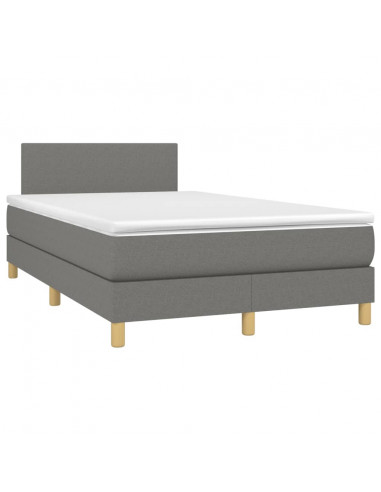 Giroletto a Molle con Materasso Grigio Scuro 120x200 cm Tessuto