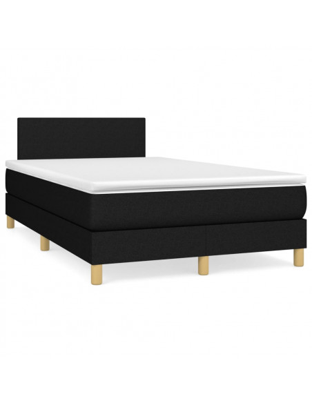 Giroletto a Molle con Materasso Nero 120x200 cm in Tessuto