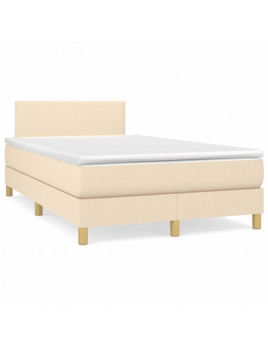Giroletto a Molle con Materasso Crema 120x200 cm in Tessuto