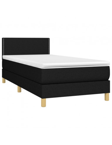 Giroletto a Molle con Materasso Nero 80x200 cm inTessuto