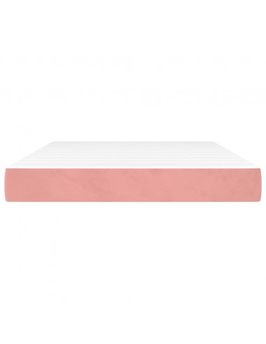 Materasso a Molle Insacchettate Rosa 140x210x20 cm in Velluto