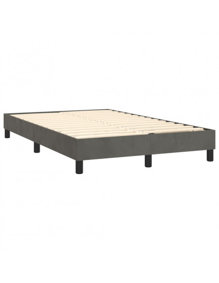 Giroletto a Molle con Materasso Grigio Scuro 120x200 cm Velluto