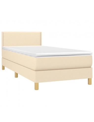 Giroletto a Molle con Materasso Crema 100x200 cm in Tessuto