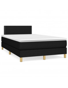 Giroletto a Molle con Materasso Nero 120x200 cm in Tessuto 2