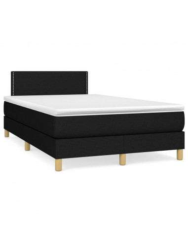 Giroletto a Molle con Materasso Nero 120x200 cm in Tessuto