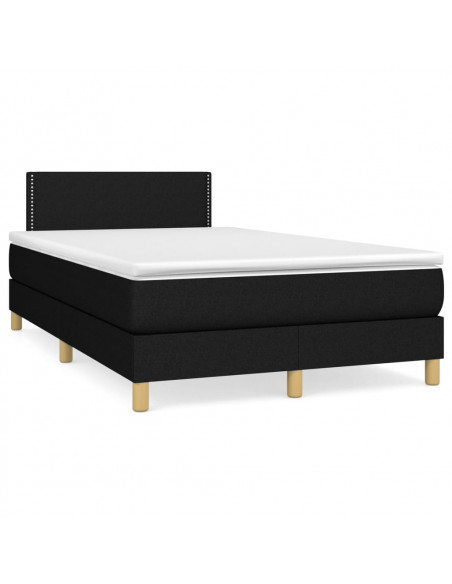Giroletto a Molle con Materasso Nero 120x200 cm in Tessuto