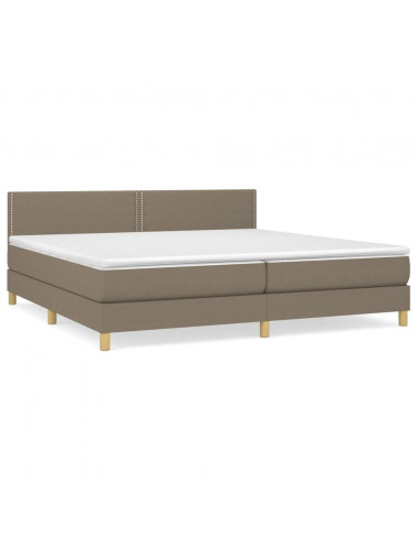 Giroletto a Molle con Materasso Tortora 200x200 cm in Tessuto