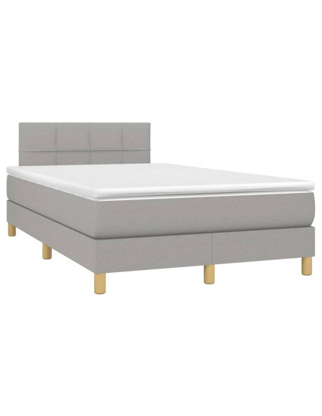 Giroletto a Molle con Materasso Grigio Chiaro 120x200cm Tessuto